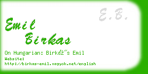 emil birkas business card